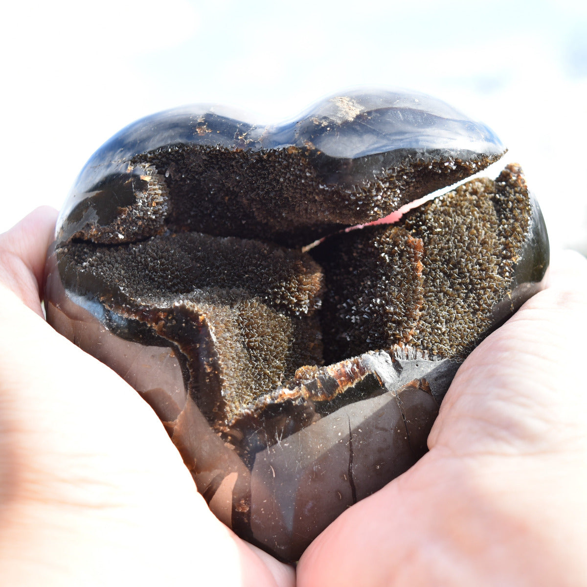 Septarian (Dragon Stone) Heart Geode (10cm) - 851g