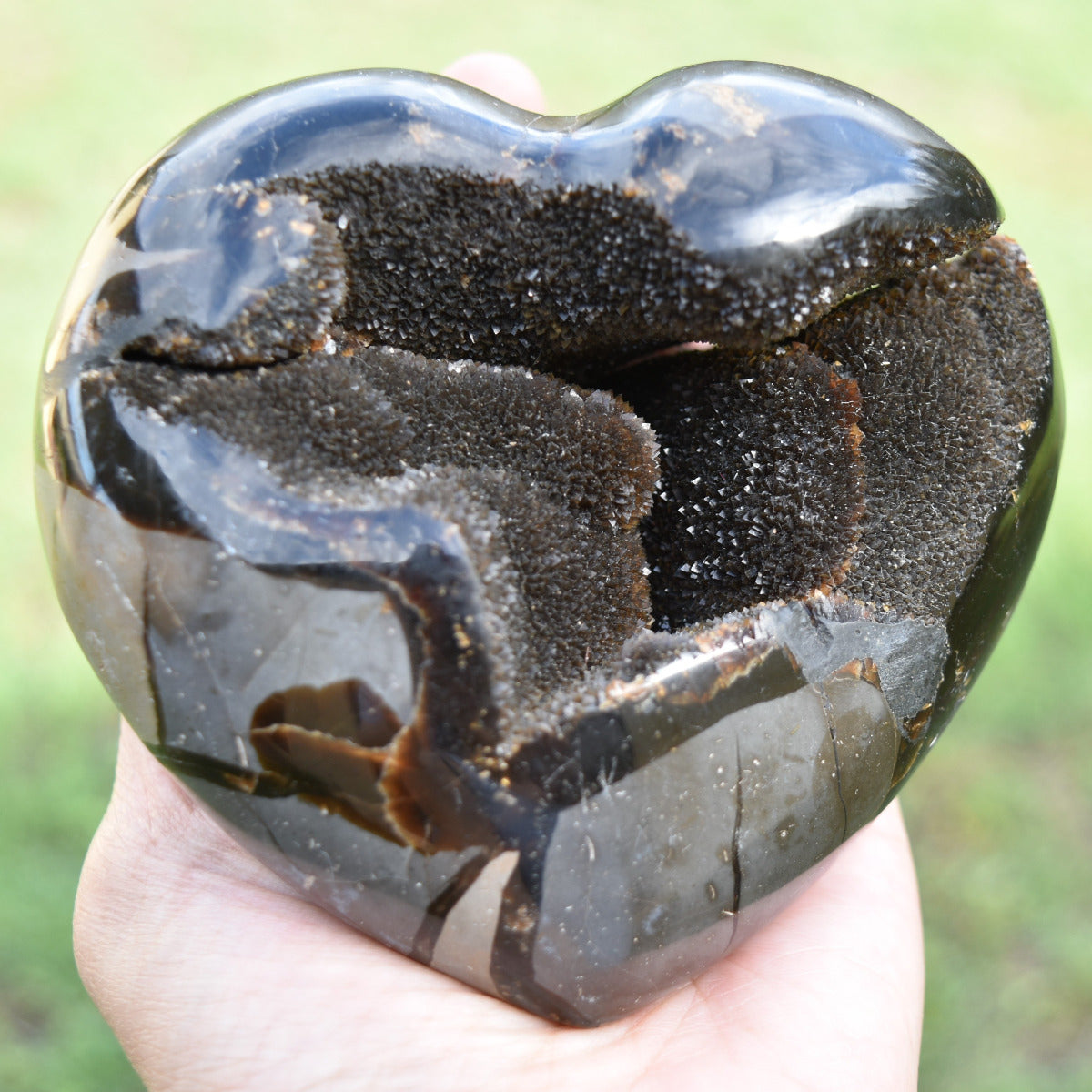 Septarian (Dragon Stone) Heart Geode (10cm) - 851g